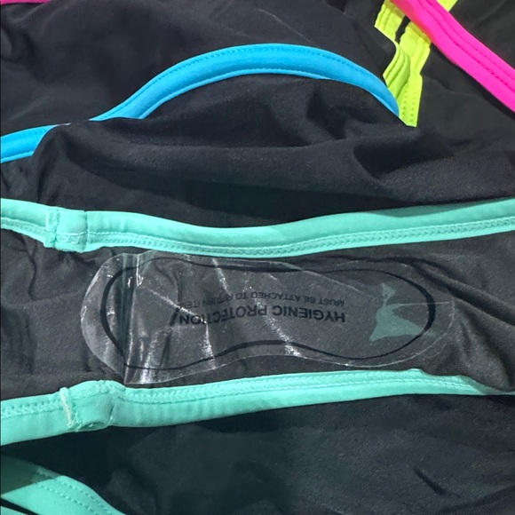 Popvil One Piece Swimsuit Tummy Control Cutout Black Neon Color Block Adj L NWT - Picture 7 of 8